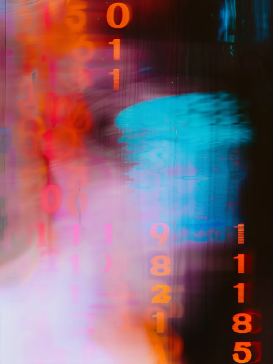 Colorful futuristic light streaks.