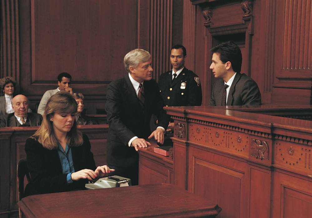 people in a court room 