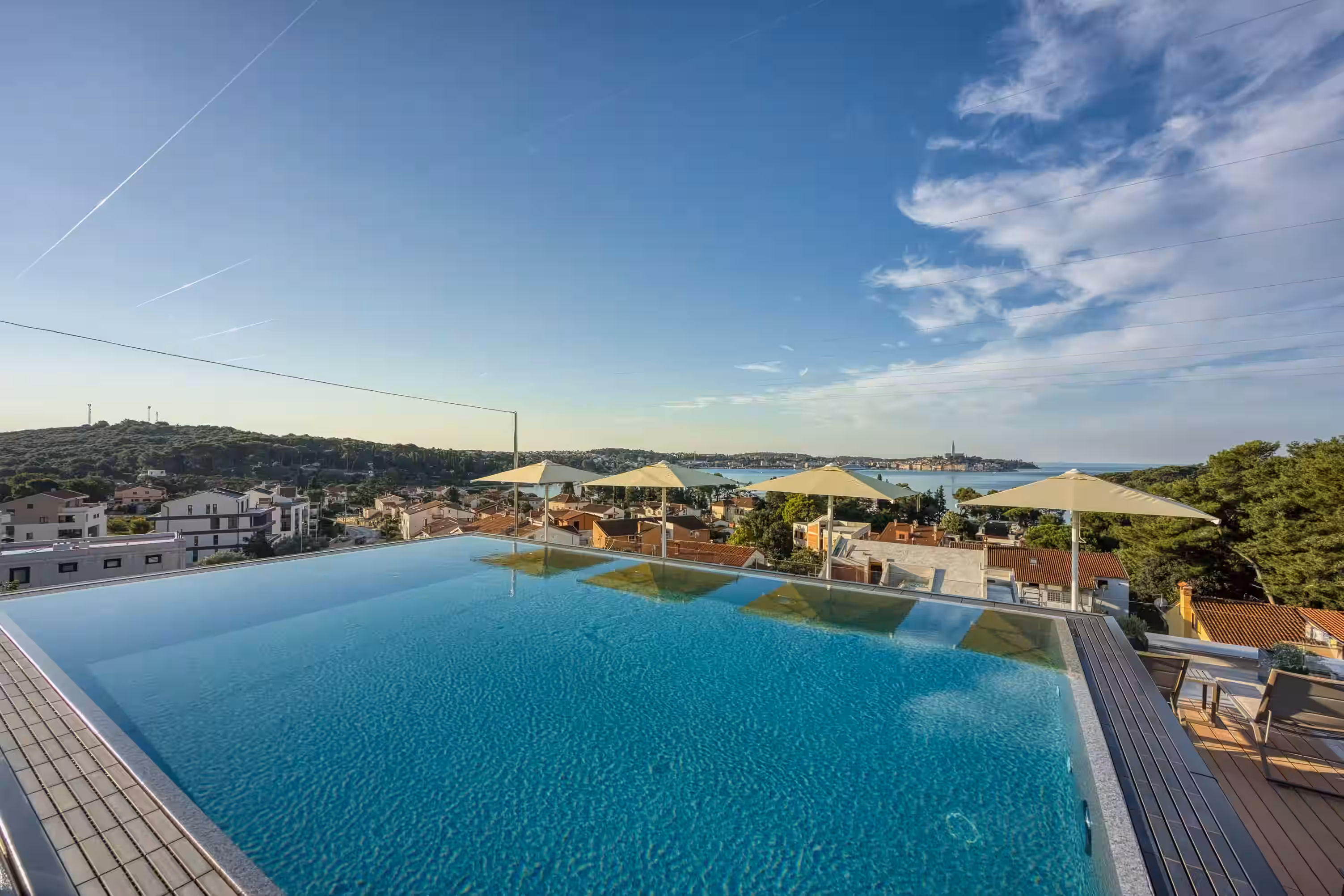 Level 5 Rovinj rooftop pool overlooking the town and harbour