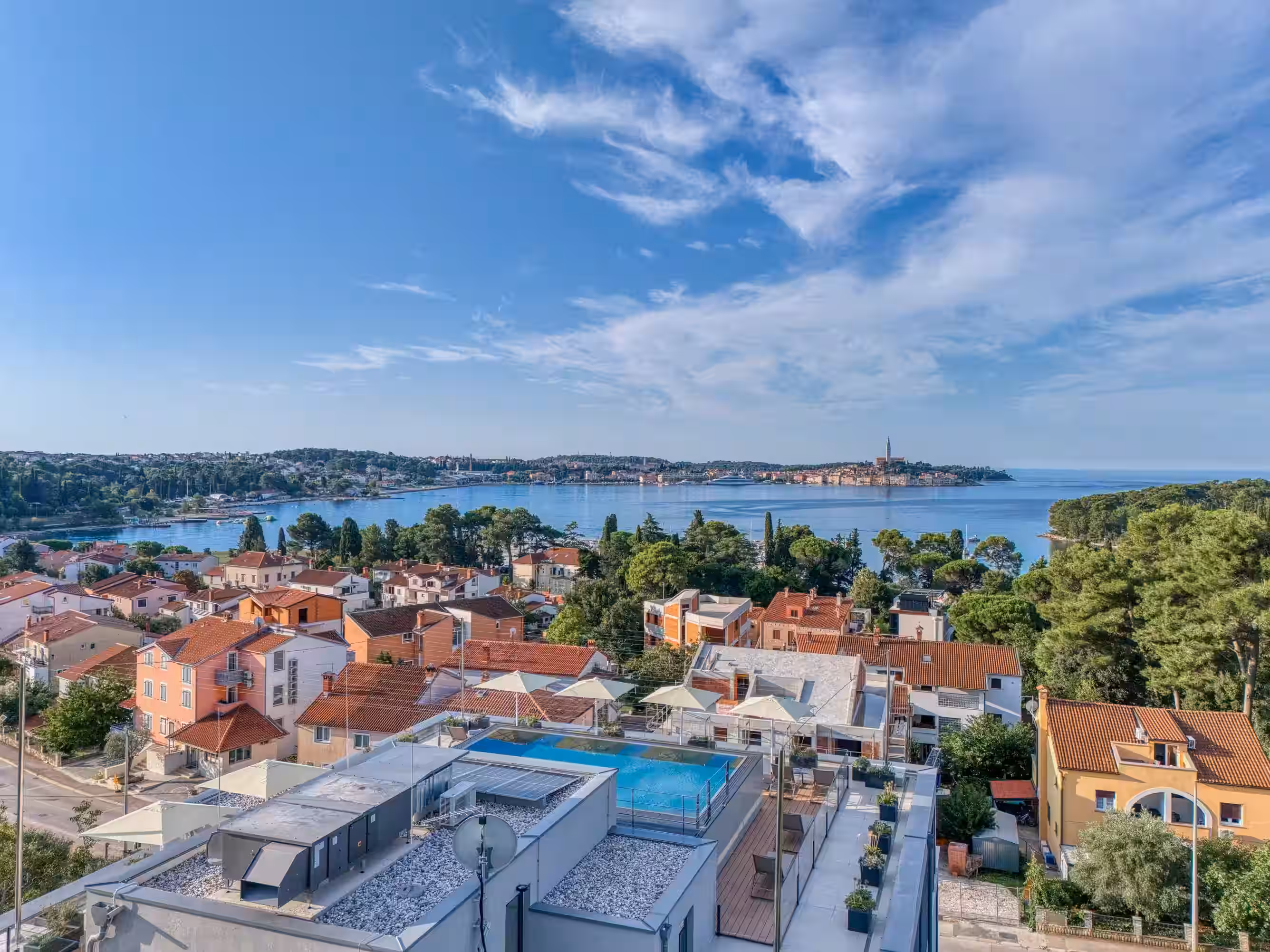 Level 5 Rovinj view over the town to the old town peninsula and sea