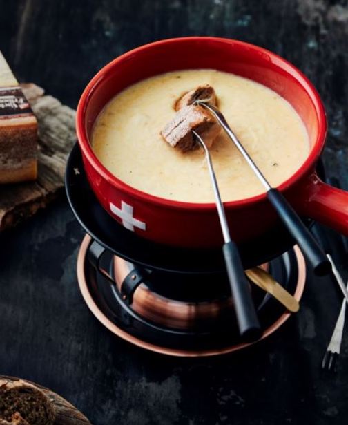 Swiss cheese fondue in Davos