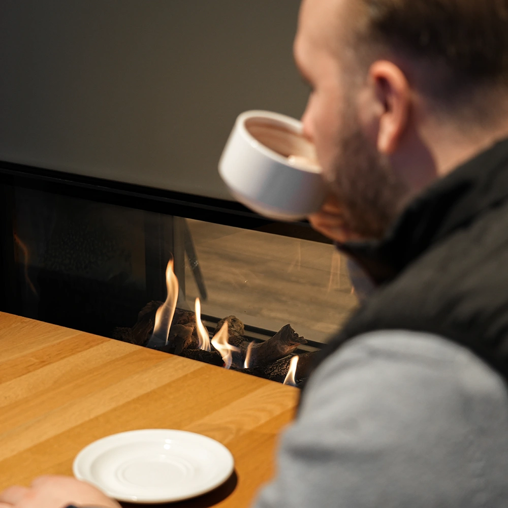 Café devant insert à gaz