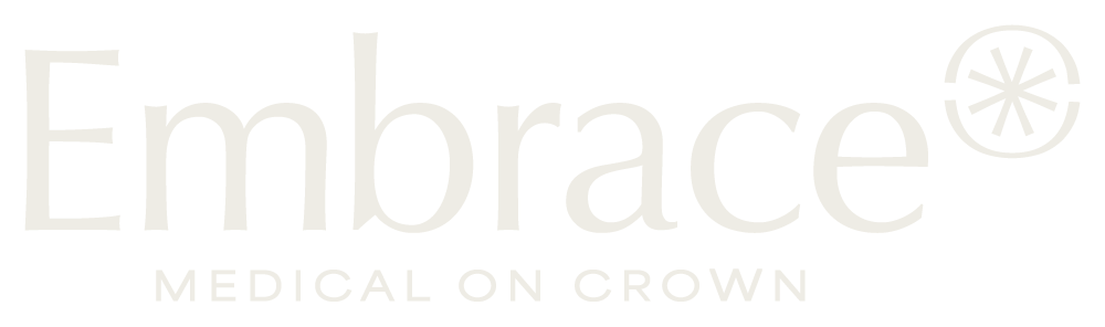Embrace Medical on Crown logo with a stylized asterisk symbol.