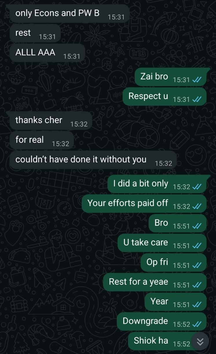 Student message thanking tutor for improvement in O-Level Chemistry understanding