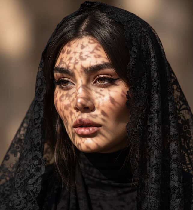 سحر قریشی، پرتره با شال توری