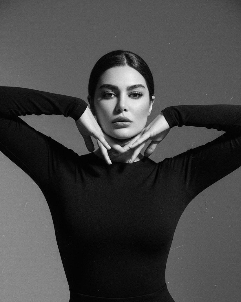 Sahar Ghoreyshi photographed in the studio