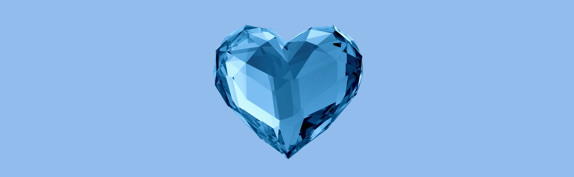 Blue crystal heart