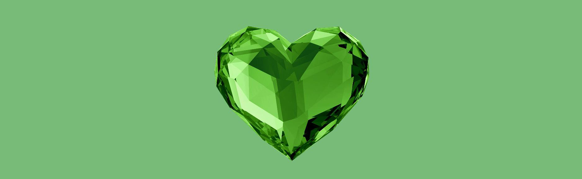 Green crystal heart