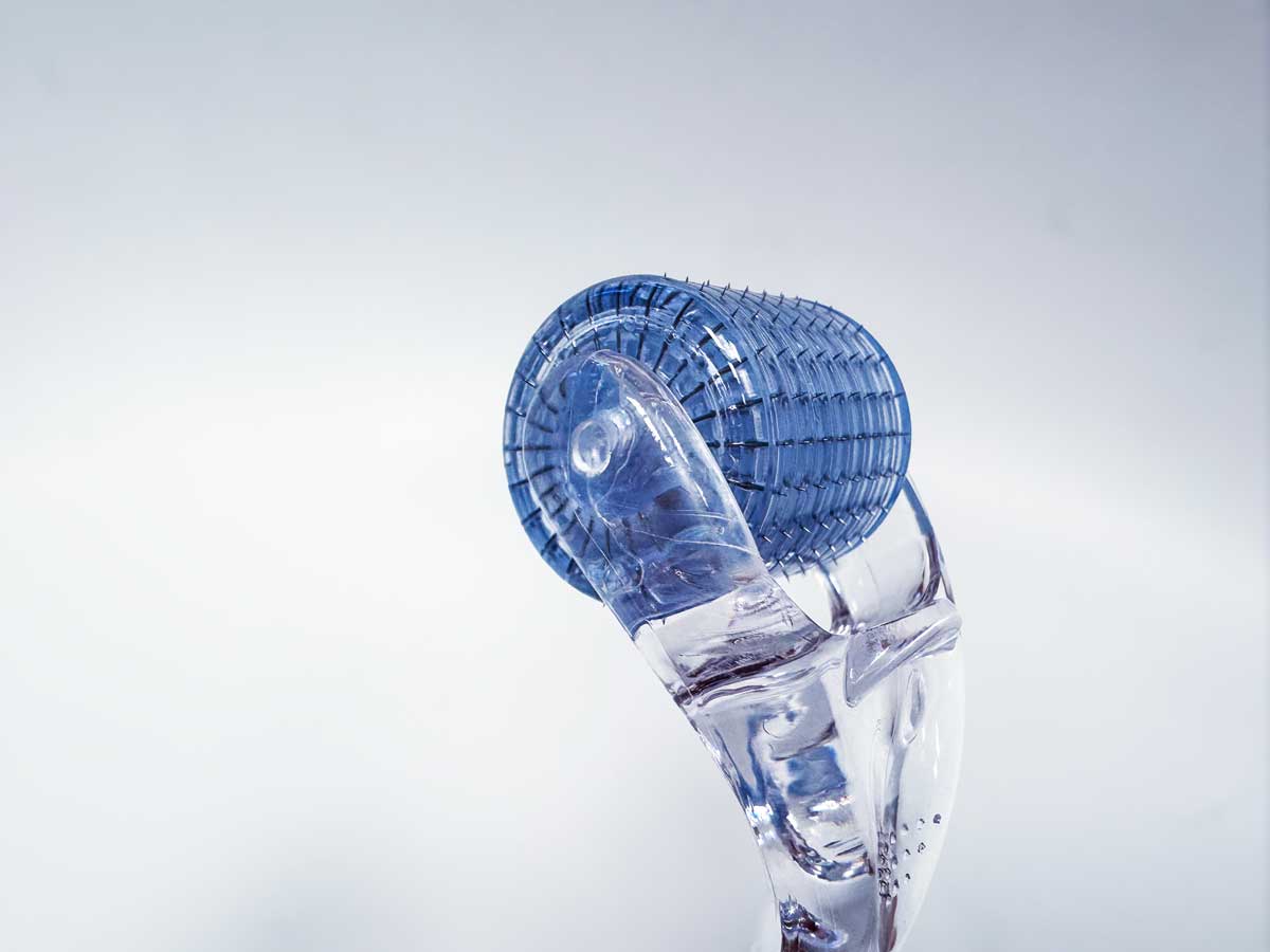 En närbild på en dermaroller