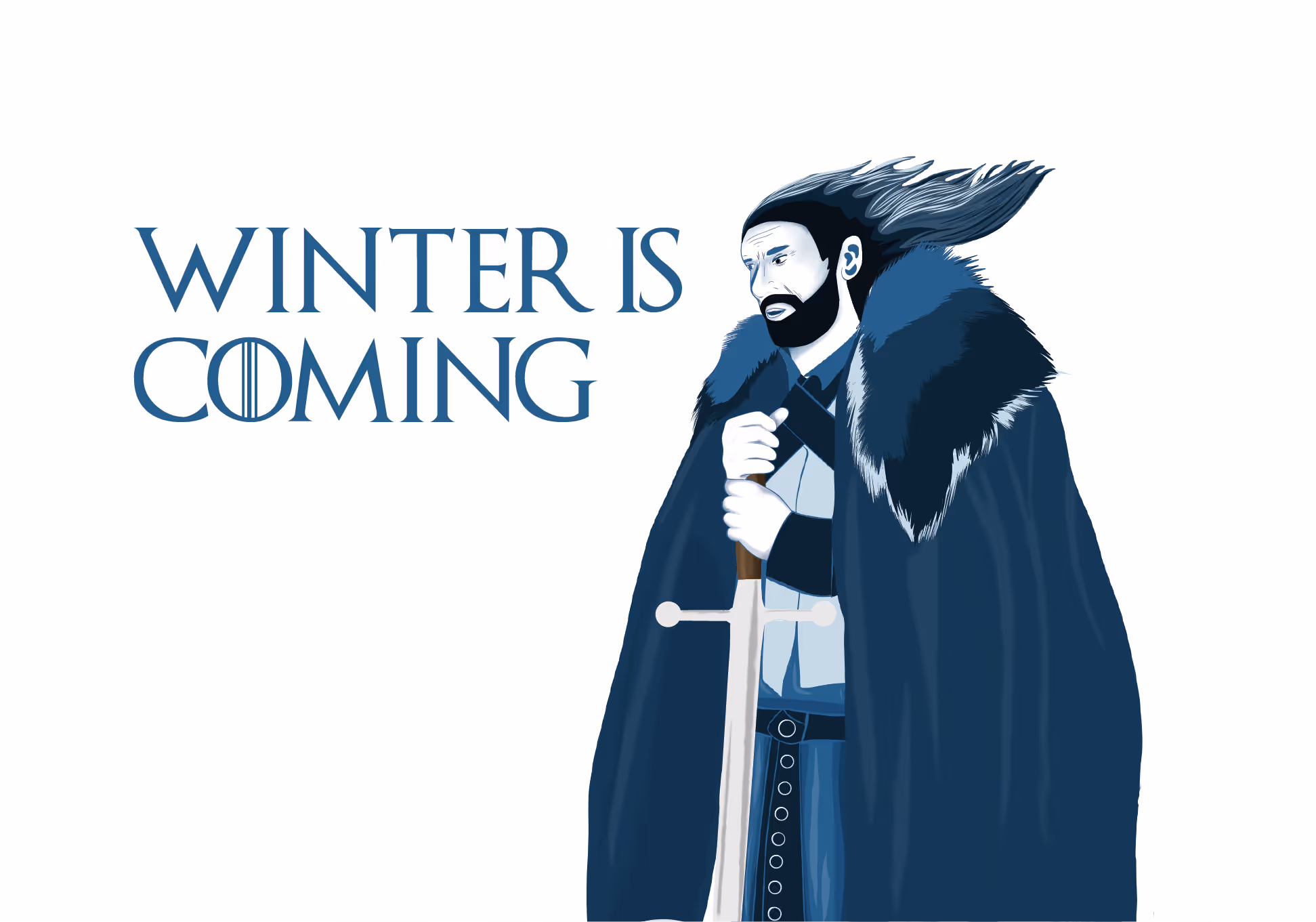 Illustrasjon av John Snow fra Game of Thrones