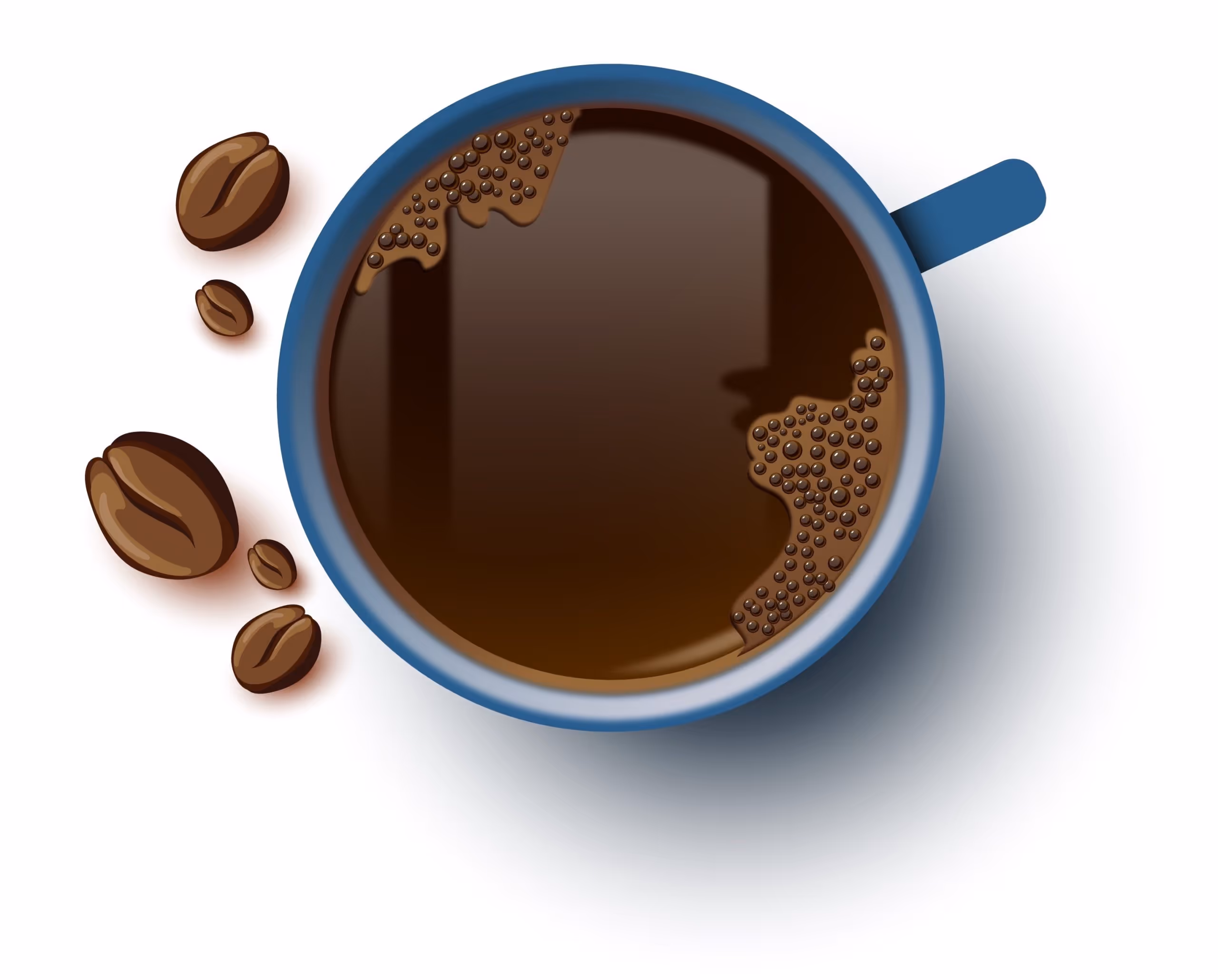 en kaffekop med kaffebønner