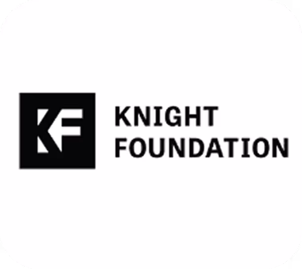 Knight Foundation logo with stylized KF initials in a black square and the words Knight Foundation in black text on white background.
