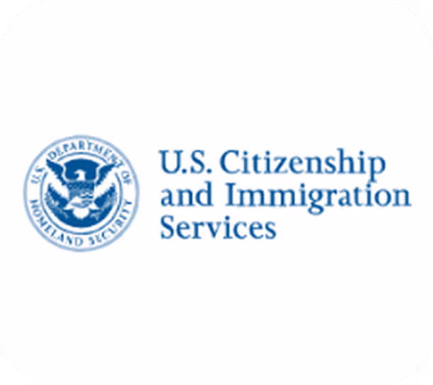 U.S. Department of Homeland Security seal next to text reading U.S. Citizenship and Immigration Services.