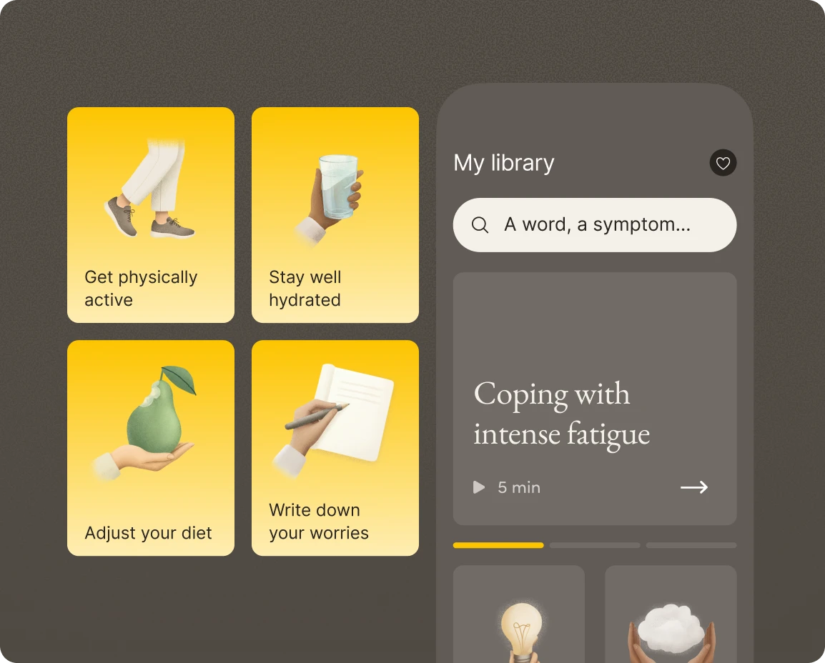 Screenshot of Resilience psychiatry app psychoeducation module in English