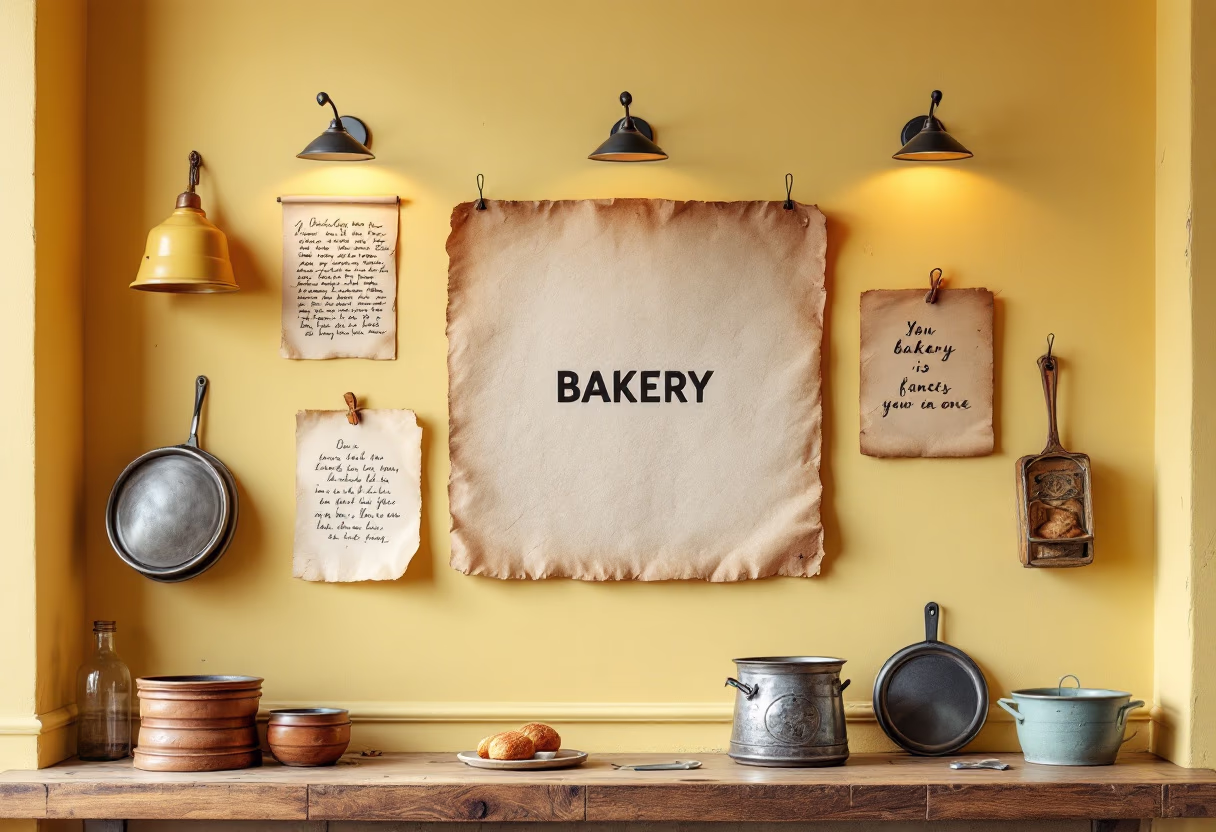 [background image] image of bakery's history wall