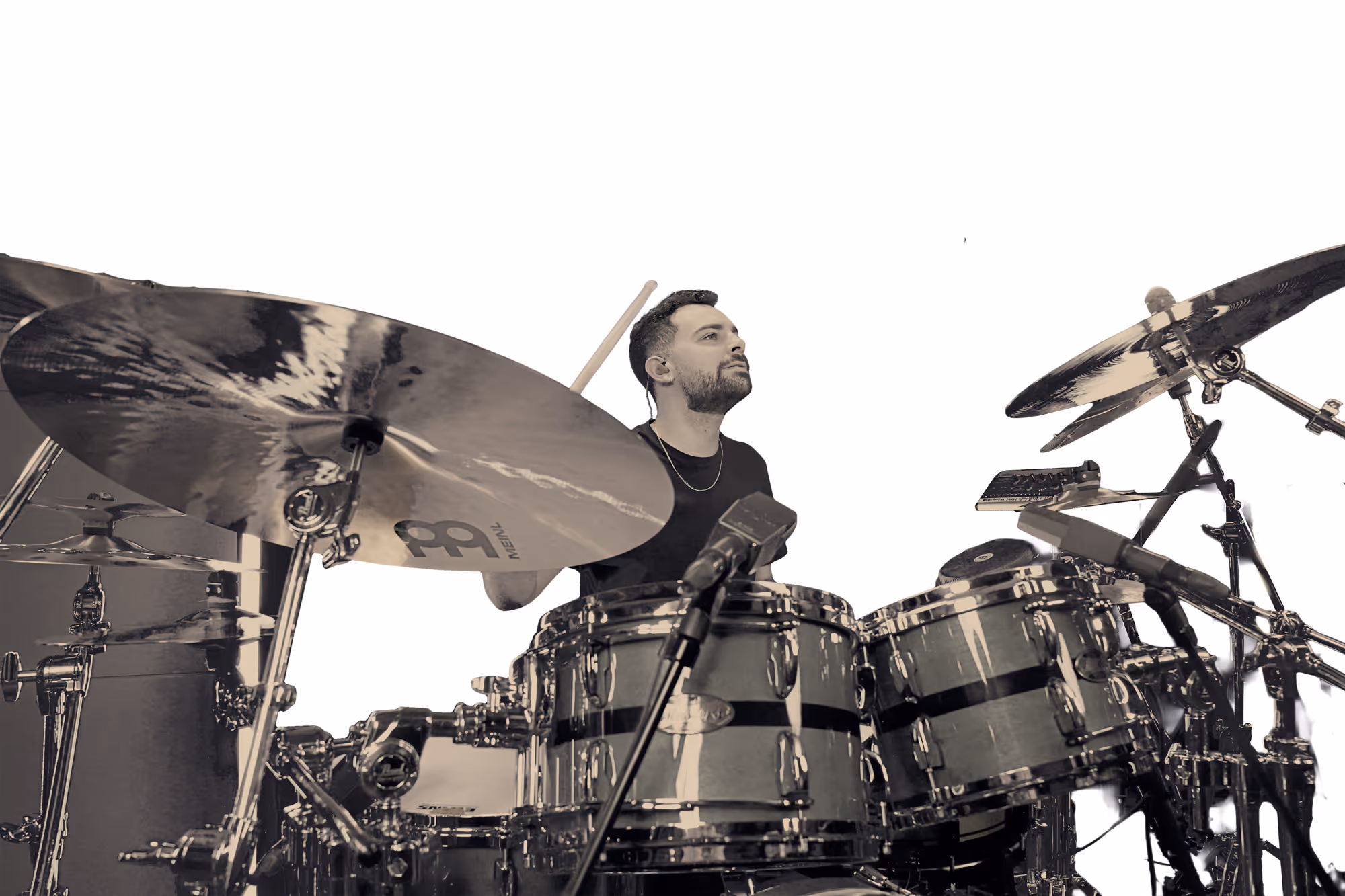 Miguel Lamas drummer portrait – Meinl Drum Festival 2026 mainstage artist with Miguel Lamas Trio