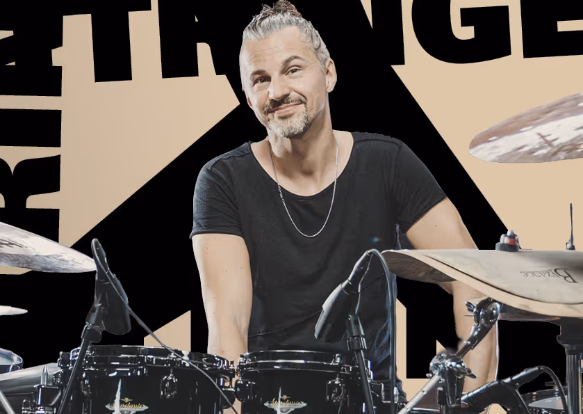 Simon Gattringer drummer portrait – Meinl Drum Festival 2026 side-stage artist