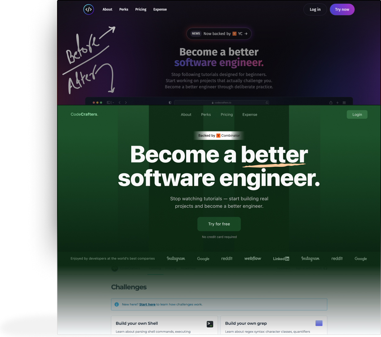 A mockup of a project