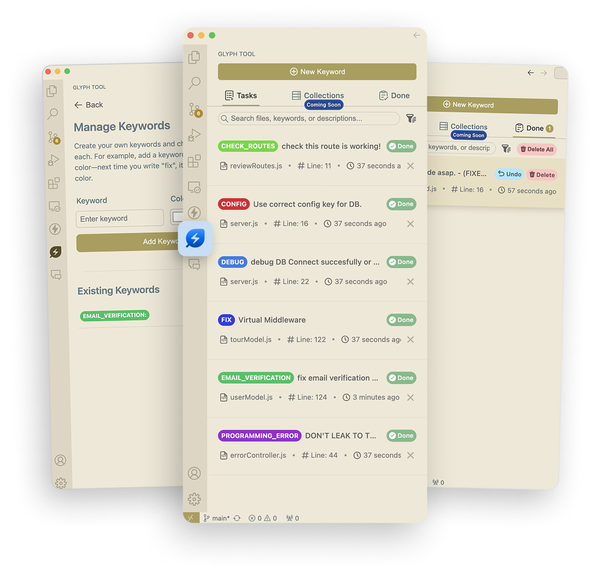 A mockup of a project