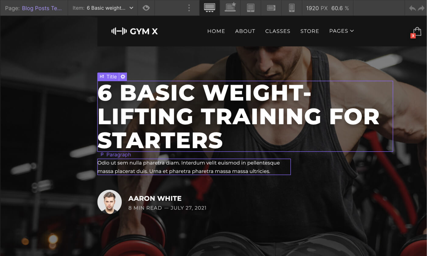CMS Page- Gymfit X Webflow Template