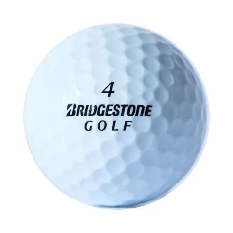 White Bridgestone golf ball with the number 4 printed on it.