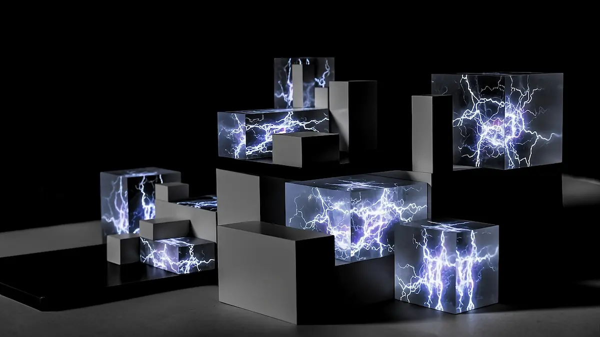 Stacked blocks with electricity inside