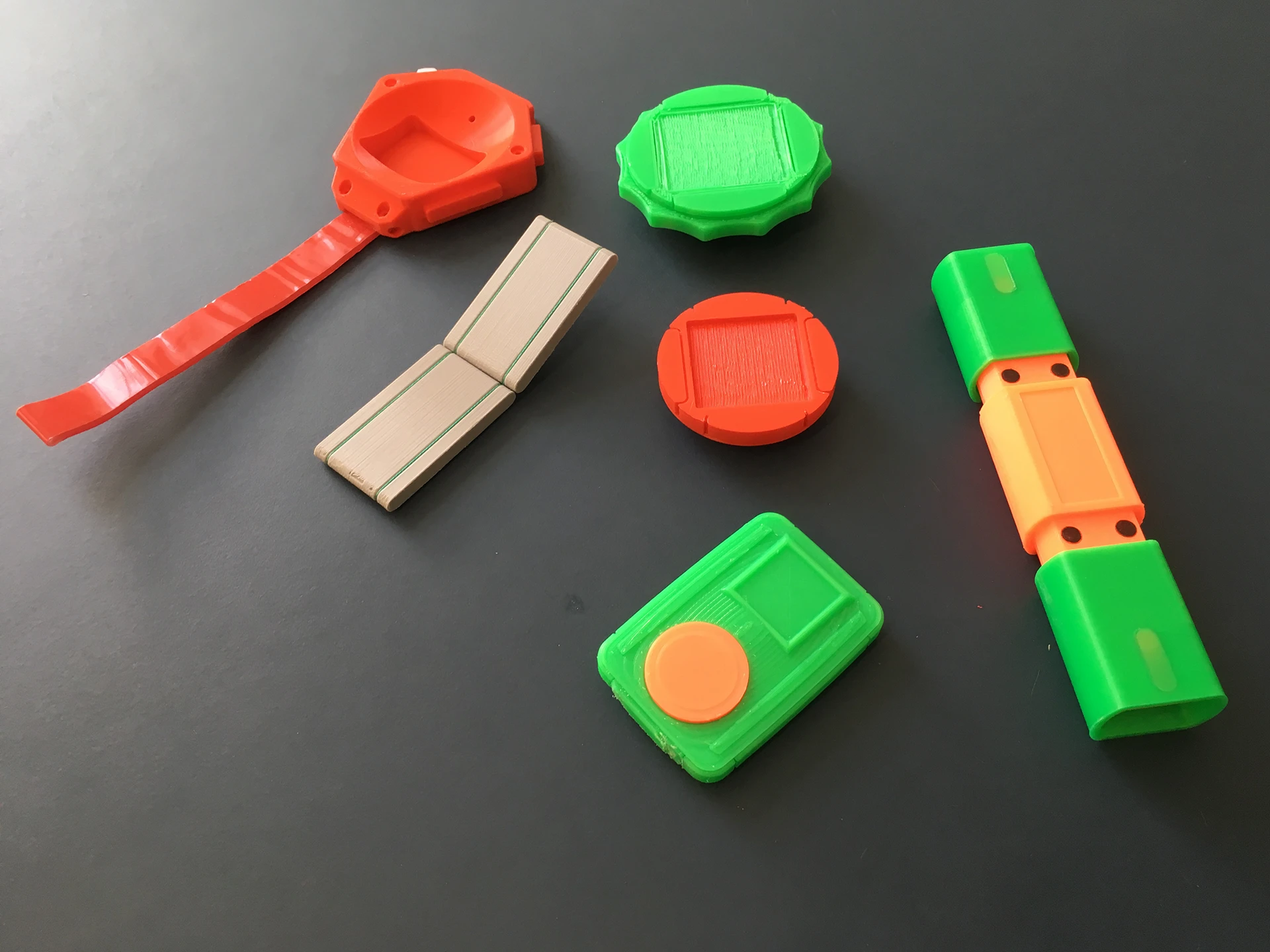 Earlier stage 3D printed prototypes.