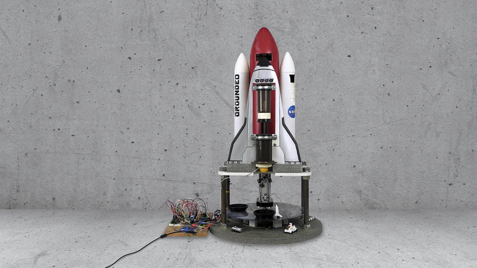 Final prototype for Grounded, an electromechanical coffee machine.