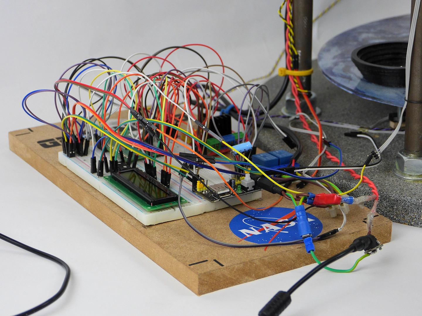 Close up view of the finished electronics.