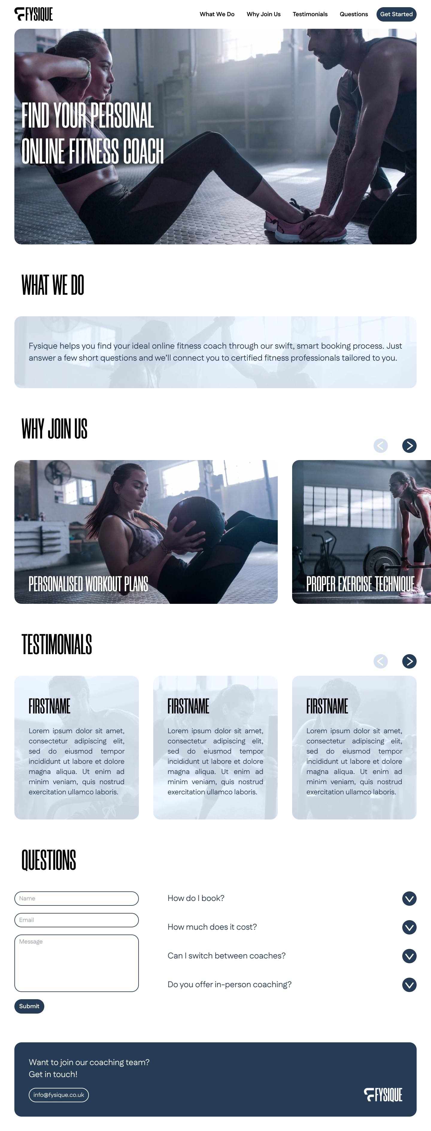 Figma image of the final design of the website.