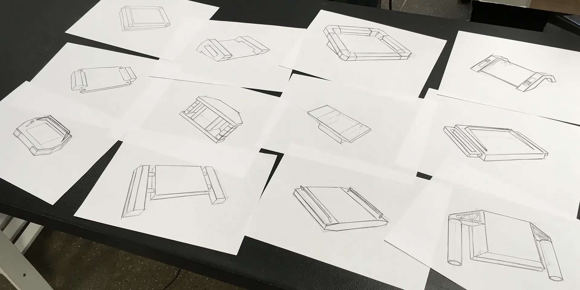 Sketches of initial design ideas.