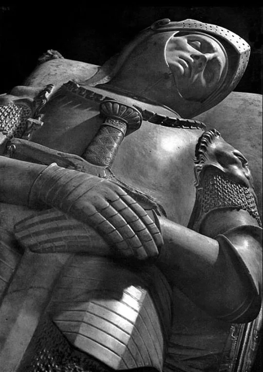 Close-up of an ornate armored classical statue with layered stone drapery and shield detail — cgi advertising Detroit, from Detroit's copyright law report