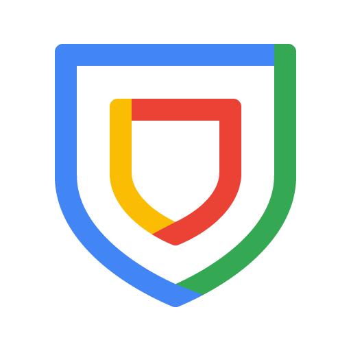 Stylized shield icon with an outer blue and green border and an inner smaller shield in red and yellow colors, symbolizing security or protection.
