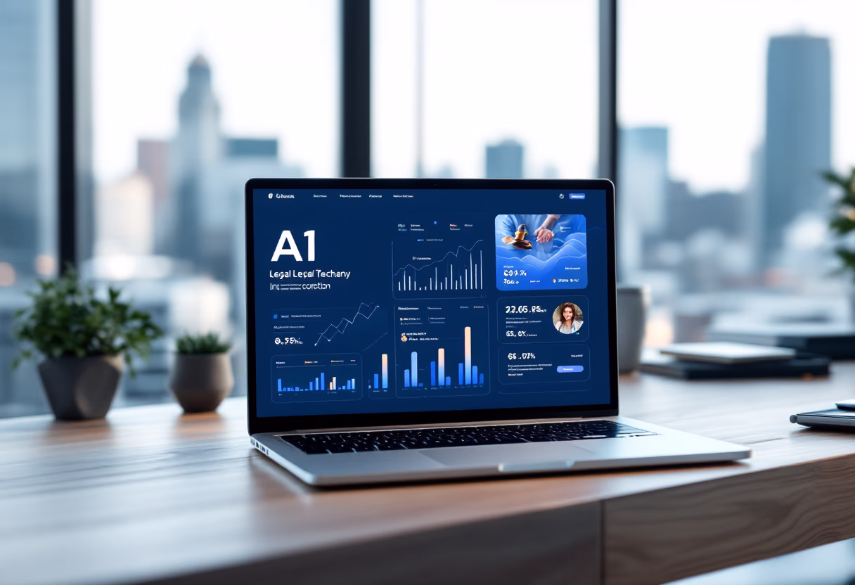 [digital project] image of past client project displayed on a laptop screen in a modern office