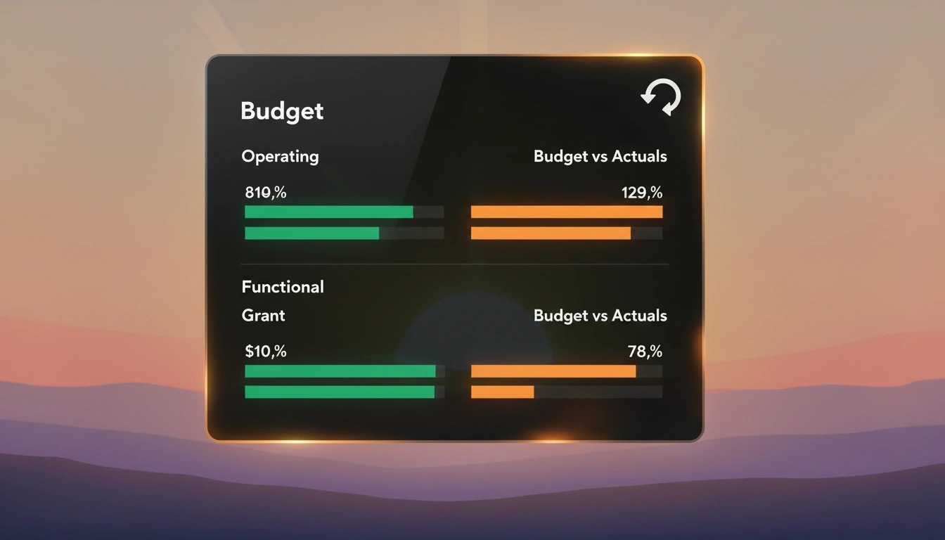 Actually budgeting dashboard unifying operating and grant budgets with QuickBooks Online actuals