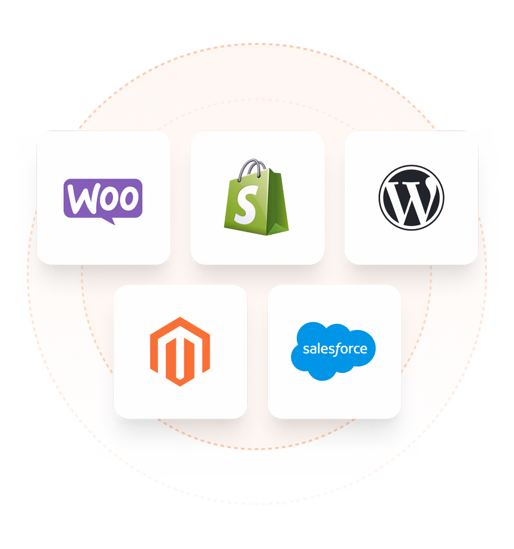 A bunch of different logos on a black and orange background.