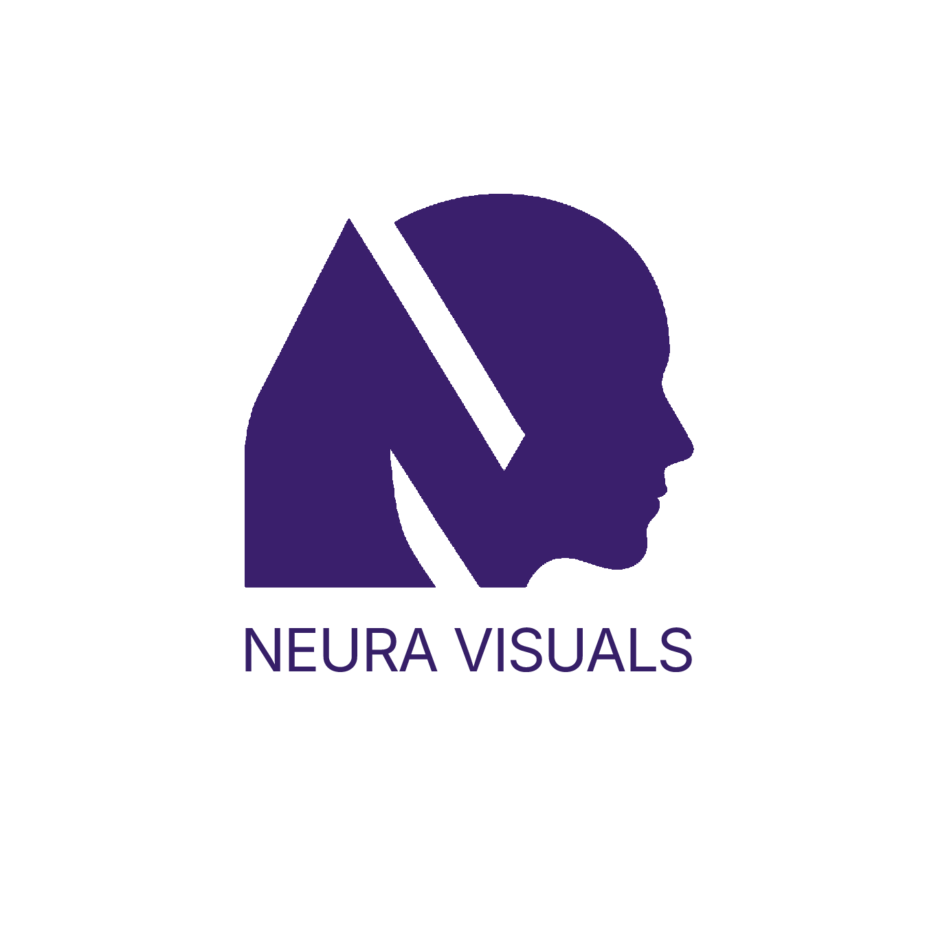 Purple logo featuring a stylized letter N integrated with a human profile silhouette and the text 'NEURA VISUALS' below.