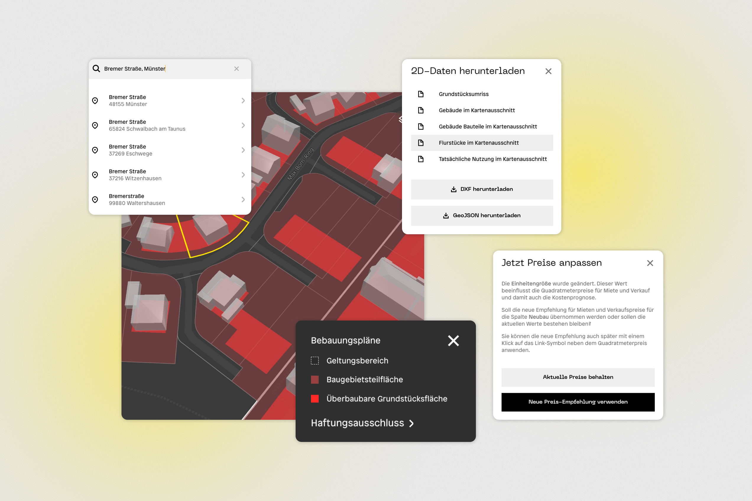 Neu bei syte: Bebauungspläne und weitere Funktionen