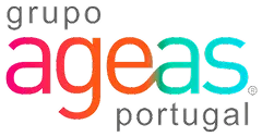 Grupo Ageas Portugal company logo with colorful Ageas text and gray Grupo Portugal text