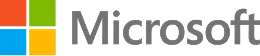 Microsoft logo with four colored squares and the word Microsoft in black text.