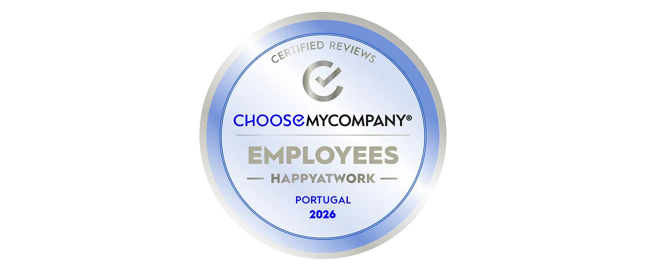 ChooseMyCompany certified reviews badge for happy employees in Portugal 2026