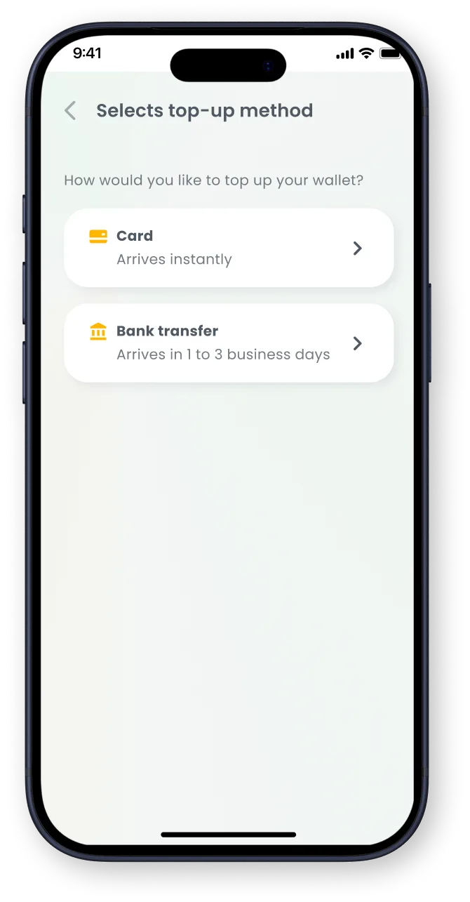 Mobile sign-up screen for Goparity with email input, CAPTCHA, terms acceptance, and register button.