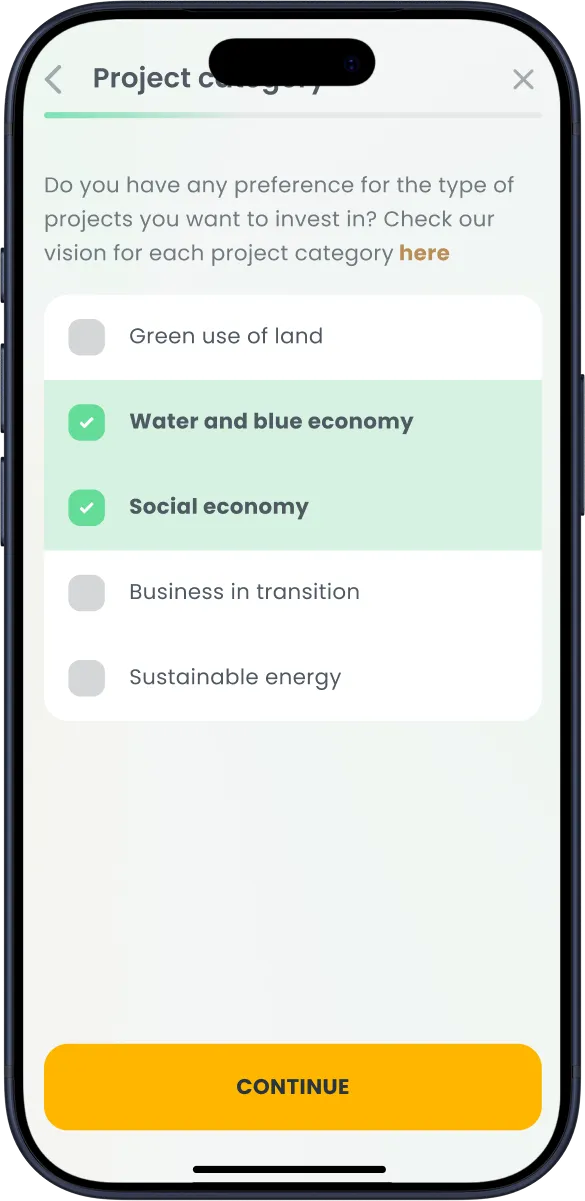 Mobile sign-up screen for Goparity with email input, CAPTCHA, terms acceptance, and register button.