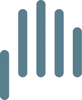 Stylized ascending bar chart with five vertical bars of varying heights.