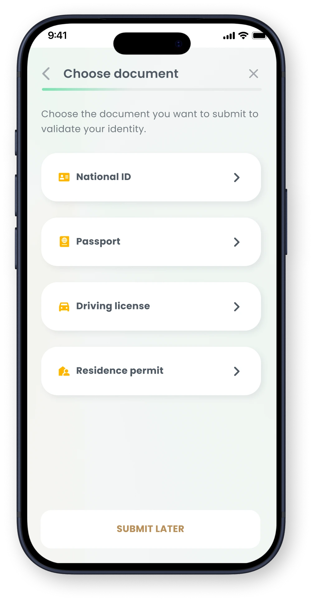 Mobile sign-up screen for Goparity with email input, CAPTCHA, terms acceptance, and register button.