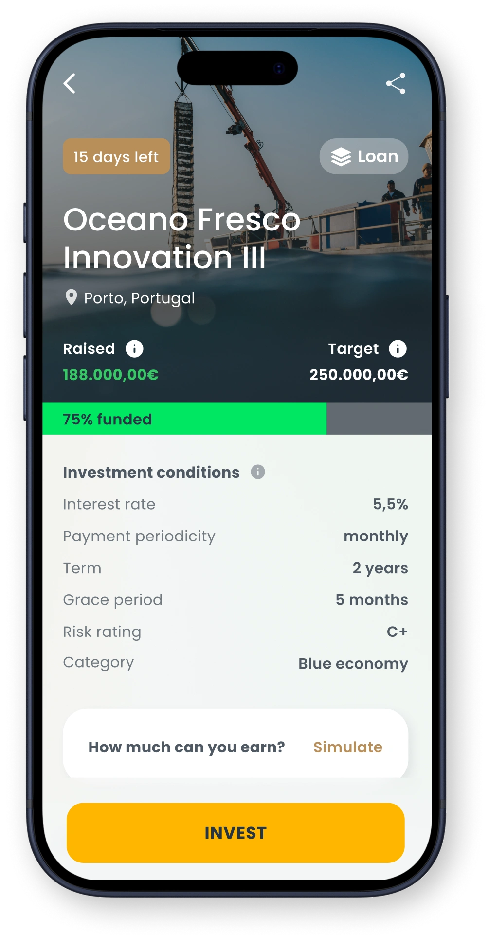 Mobile sign-up screen for Goparity with email input, CAPTCHA, terms acceptance, and register button.