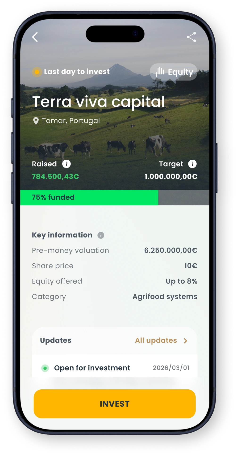 Mobile sign-up screen for Goparity with email input, CAPTCHA, terms acceptance, and register button.