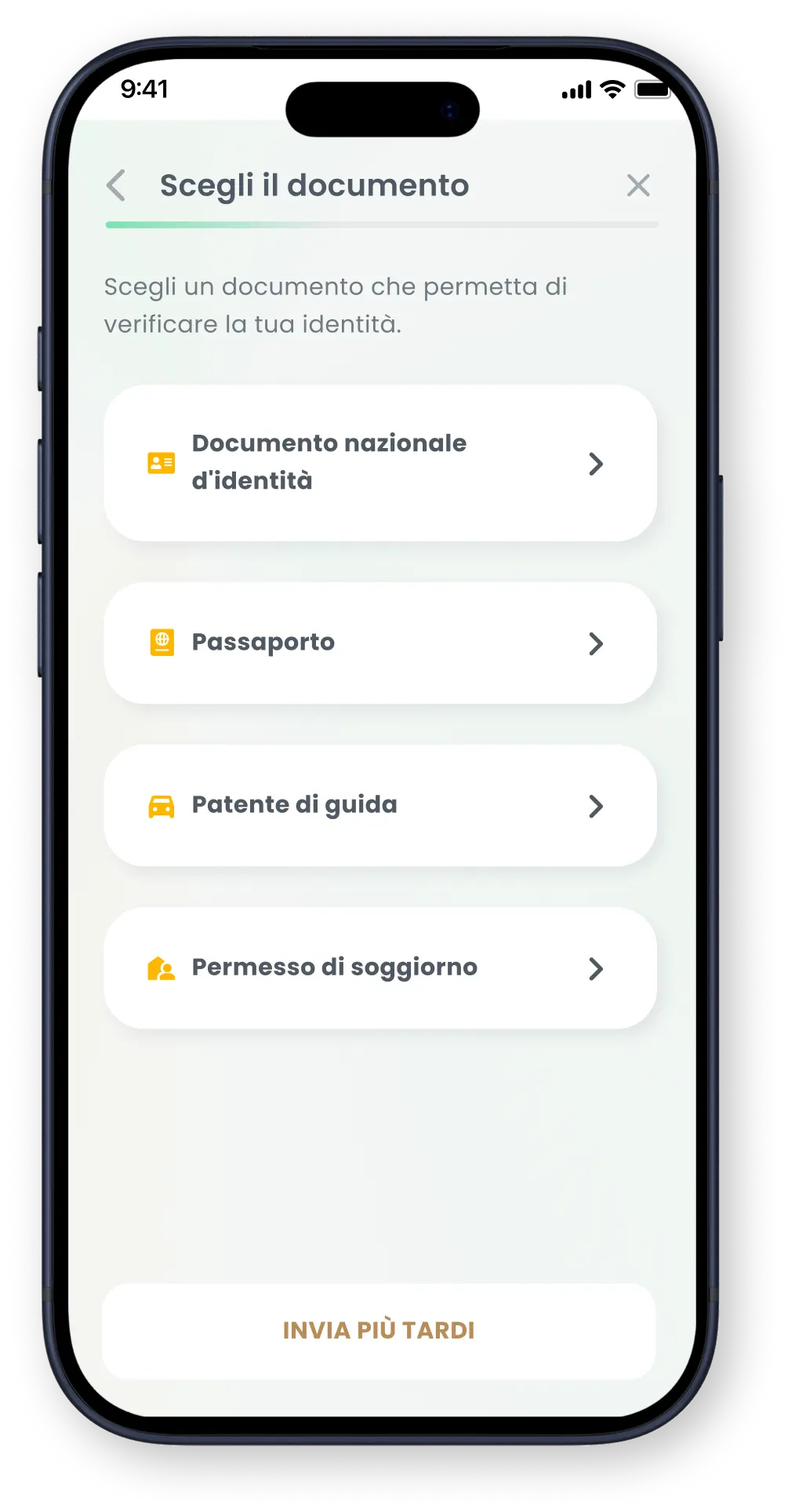 Schermata di registrazione mobile di Goparity con inserimento email, CAPTCHA, accettazione dei termini e pulsante di registrazione.