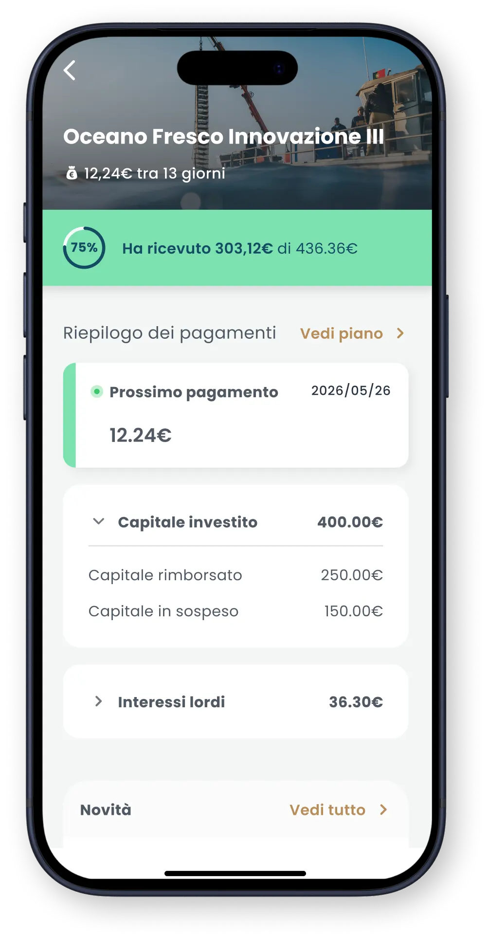 Schermata di registrazione mobile per Goparity con inserimento email, CAPTCHA, accettazione dei termini e pulsante di registrazione.