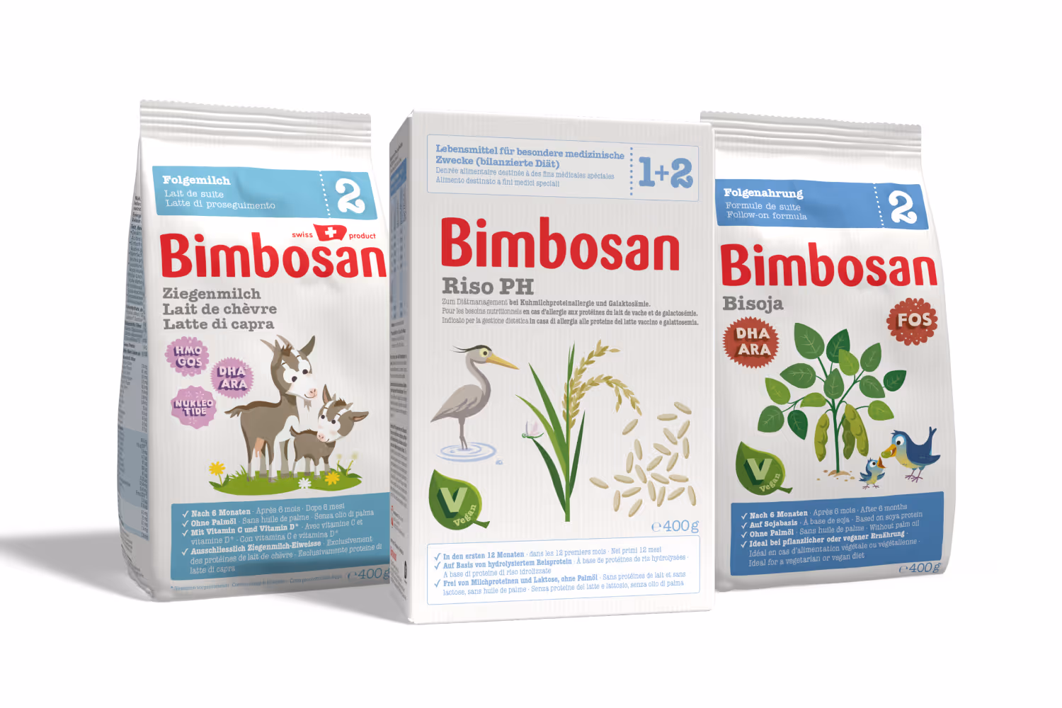 Bimbosan Ziege, Riso, Bisoja Produkte